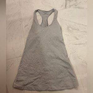 Lululemon Cool Racerback Tank Top White and Gray Striped size 6